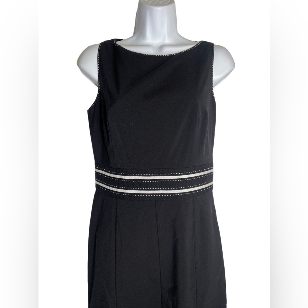 Ann Taylor dress size 4 sleeveless black dress with white stitching ๐คโ - Picture 2 of 4
